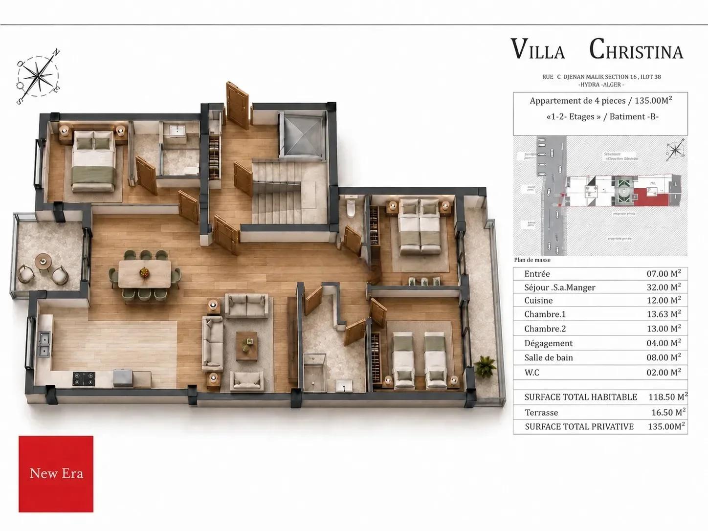 Vente Appartement F4 Alger Hydra - photo 3